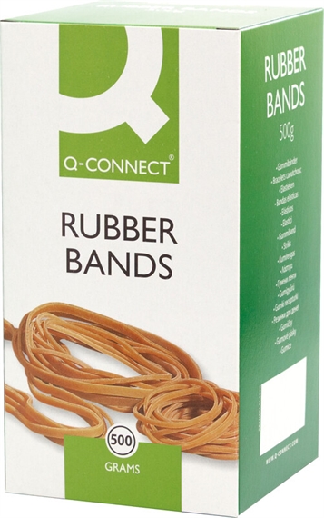 Elastiques en boîtes de 500 gr. Q-CONNECT® (élastiques caoutchouc)