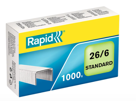 Boîte de 1000 agrafes zinguées Rapid No 56 - 26/6