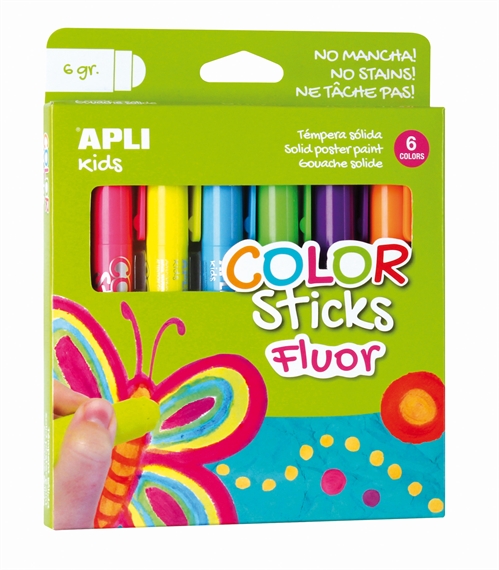 Etui de 6 gouache solide en stick Color Sticks Fluo