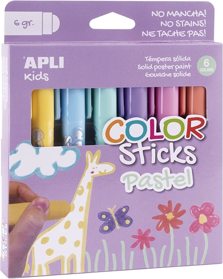 Etui de 6 gouache solide en stick Color Sticks Pastel