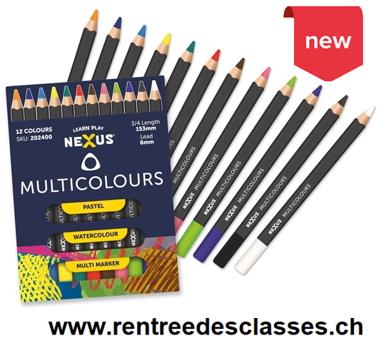 Etui de 12 crayons Nexus 202400 couleurs assorties