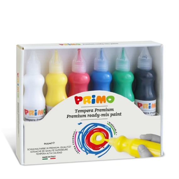 Set de 6 flacons Primo Tempera 75ml assortis
