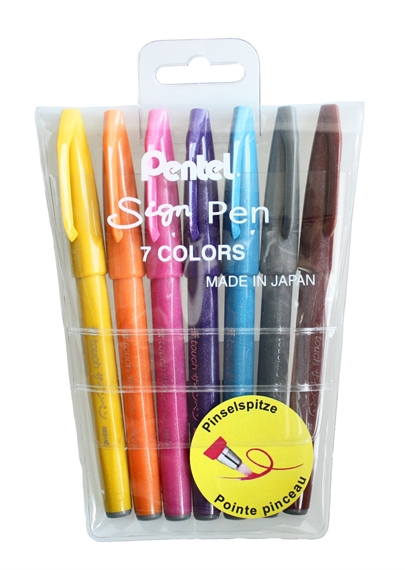 Etui de 7 Pentel Brush
