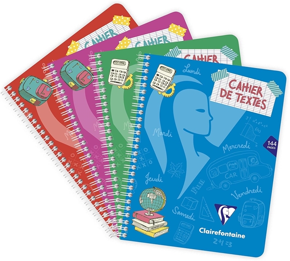 Cahier de textes Clairefontaie E5 Mimesys séyès (grands carreaux)