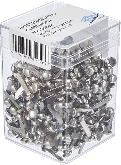 WEDO Attaches parisiennes à tête ronde, nickelé brillant