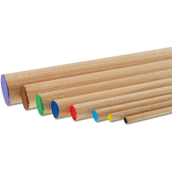 Pqt de 10 baguettes rondes en bois - 100cm