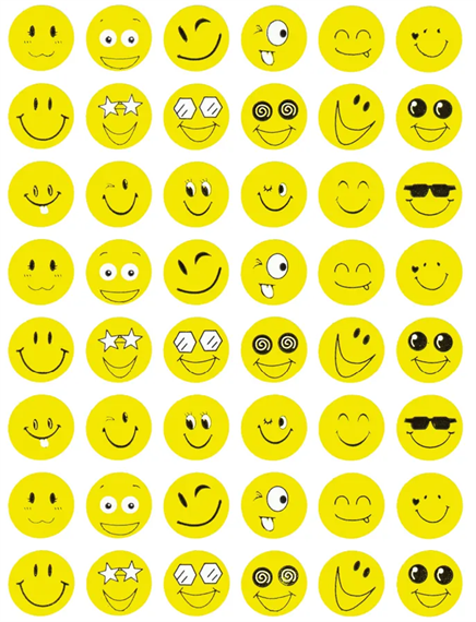 Sachet de 288 autocollants de récompense 62781 Visage jaune