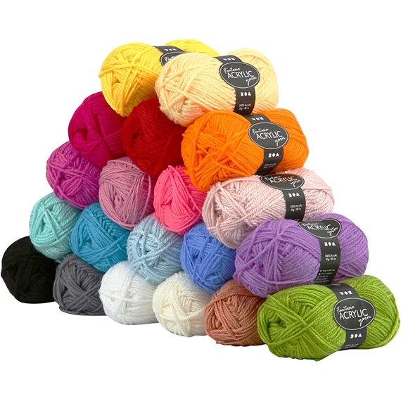 Laine acrylique Fantasia 20x50g. assortiment