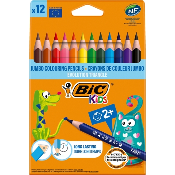 Etui de 12 crayons de couleur BIC KIDS Evolution Triangle