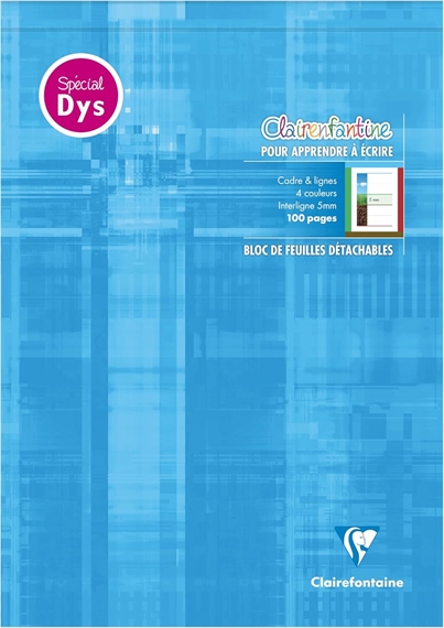 Bloc de 50 feuilles Clairefontaine DYS, A4 interligne 5 mm