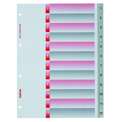 Répertoire PVC A4 1-12 gris