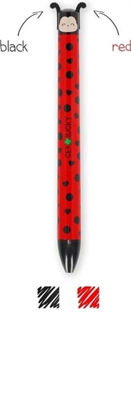 Stylos à bille 2 couleurs Cocinelle rouge et noir LEGAMI