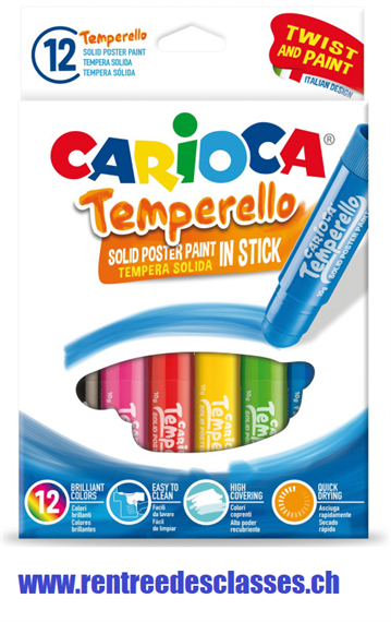 Etui de gouache solide en stick Carioca Temperello