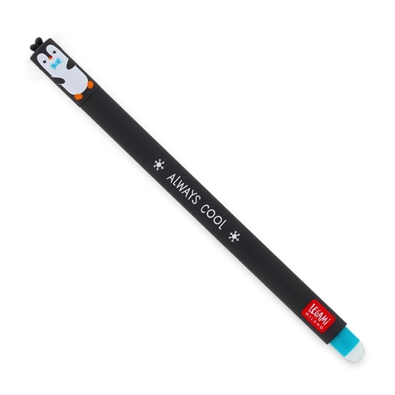 Stylo gel effaçable Pingouin turquoise LEGAMI