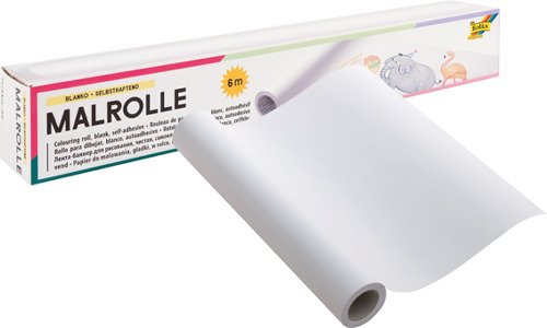 Papier à  dessin en rouleau uni 300 mm x 6 m, blanc auto-adhésif