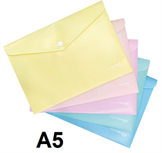 Pqt de 5 poches pour document pastel A5