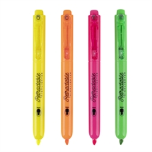 Etui de 4 surligneurs rétractables couleurs fluos