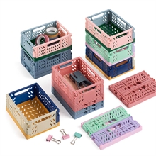 Petites caisses pliables et empilables tricolores