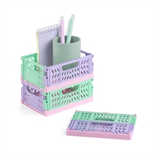 Petites caisses pliables et empilables tricolores