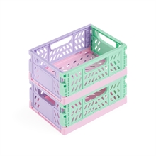 Petites caisses pliables et empilables tricolores