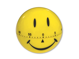 Horloge 61905 visage souriant 7cm ø, jaune