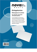 Pqt de 100 découpes en carton gris A4  423325 475gm2