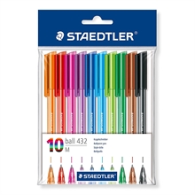 Etui de 10 stylos à bille tringulaire Staedtler Ball 432