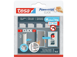 TESA Powerstrips Click Small 77721-00030 Fin, 5 kg 4x2 bandes