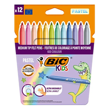 BIC KIDS Feutre Couleur medium Pastel, étui en carton de 12