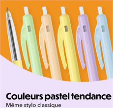 BIC Stylo à bille rétractable M10 couleurs pastels