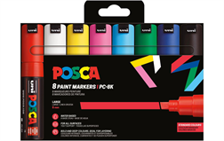 POSCA Marqueur à pigment PC8K, étui de 8 couleurs standards