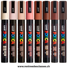 POSCA Marqueur à pigment PC5M, étui de 8, couleurs portrait