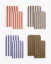 Pqt de 8 Sachet plat Flat Paper Bags Stripes 