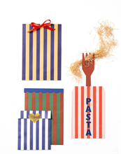 Pqt de 8 Sachet plat Flat Paper Bags Stripes 