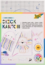 Pqt de 40 cartons à broder 175 x 245 mm, blanc "Animaux"