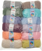 Pqt de 12 laines pour travaux manuels à l'école STAFIL - pastels