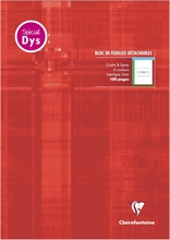 Bloc de 50 feuilles Clairefontaine DYS, A4 interligne 2 mm