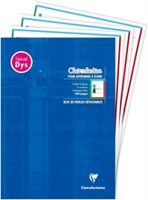 Bloc de 50 feuilles Clairefontaine DYS, A4 interligne 3 mm