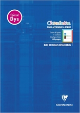 Bloc de 50 feuilles Clairefontaine DYS, A4 interligne 3 mm