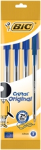 BIC Stylo à bille Cristal Medium, bleu, en sachet de 4