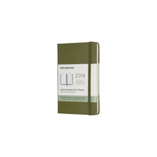 MOLESKINE Calendrier 2018 12M P/A6 855693 1W=1S+ligné,HC,vert