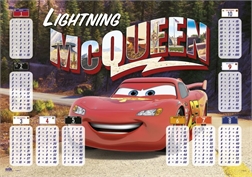Sous-main Cars avec tables de multiplication
